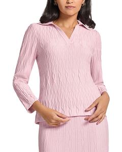 Верх с отложным воротником Misook, розовый