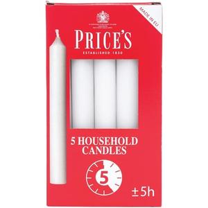 Свечи бытовые, белые, X5 Prices Candles