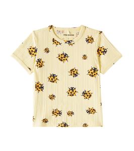 Футболка из хлопкового джерси с изображением божьих коровок Mini Rodini, желтый