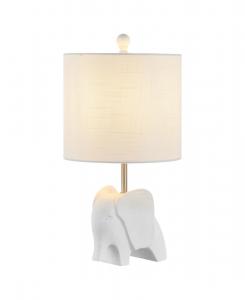 Настольная светодиодная лампа Koda 17,5 дюймов в стиле эклектичного юго-запада США, с изображением слона из смолы и железа, для детей, желтая Jonathan Y, белый