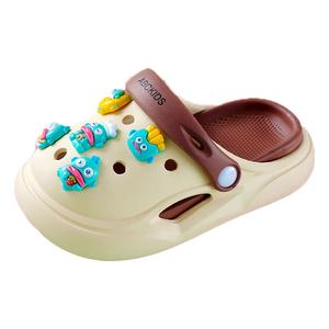 Детские тапочки с противоскользящей подошвой, износостойкие, легкие и амортизирующие ABC KIDS, белый/коричневый