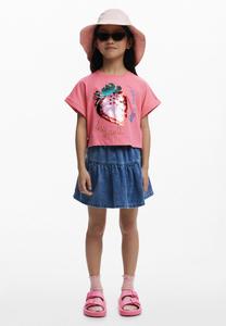 Футболка с принтом STRAWBERRY SEQUIN CROPPED Desigual, фуксия