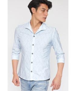 Рубашка TORNADO MART с принтом в виде кружева, рукава 3/4, цвет Light Blue