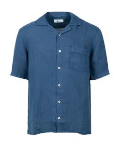 Рубашка Riviera из льна с короткими рукавами и застежкой на пуговицы. Roy Roger'S, синий
