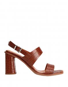 Сандалии Printed Croc Leather Square Toe Sandal 8 By Yoox, коричневый