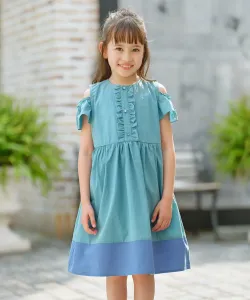 Двухцветное платье Suite Kids, цвет Turquoise Blue [071]