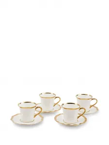 Набор golden finds из четырех кофейных чашек и блюдец, 7,8х9 см, Polspotten, белый