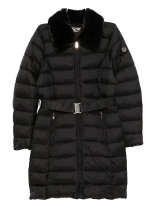 Стеганое пальто с декоративной нашивкой-логотипом Michael Kors, черный