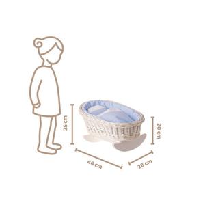 КРОВАТЬ-КАЧАЛКА, ПЛЕТЕНАЯ ЛЮЛЫКА ДЛЯ КУКОЛ С ПОДСЛЫМ 46Х28 В 20/25 СМ - универсальная WickerPL