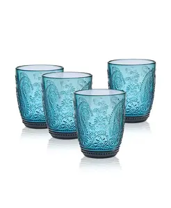 Набор из 4-х стаканов Maddi в старинном стиле объемом 10 унций Fitz And Floyd, blue