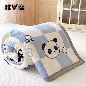 Yalu Двухслойное плед-одеяло из молочного велюра 100х120 см, цвет Panda Garden - Blue