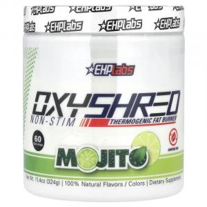 EHPlabs, OxyShred Non-Stim, термогенное средство для сжигания жира, мохито, 324 г (11,4 унции)