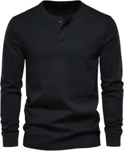 Мужская футболка-поло с длинным рукавом, 3 пуговицы, однотонная, легкая