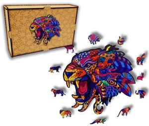 Деревянный пазл для детей и взрослых Тигр 2 Тигр 2 в деревянной коробке HOME DRUK