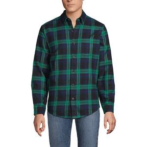 Мужская фланелевая рубашка Lands' End, Clover Navy Plaid