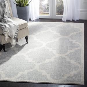 Ковер SAFAVIEH, 161 x 244 см, коллекции Amherst, Light Grey & Beige, Moroccan Trellis Design, Non-Shedding & Easy Care, идеален для помещений с высокой проходимостью в гостиной, спальне (AMT423B)