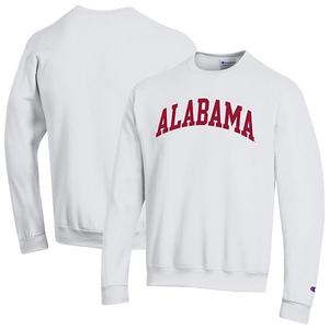 Мужской белый свитшот Alabama Crimson Tide Basic Arch Fleece Champion