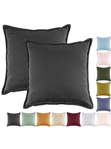 Jack Комплект из 2 наволочек, 45х45 см, хлопок, однотонный антрацитовый цвет