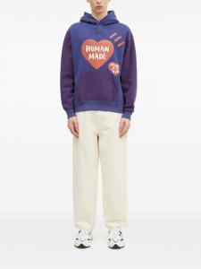 Двухцветная толстовка с капюшоном с принтом в виде сердца от Human Made, синий