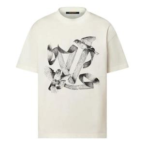 Футболка graphic cotton t-shirt 'white' Louis Vuitton, белый