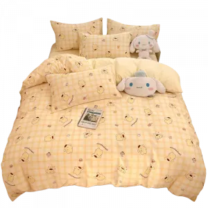 100% Cotton Пододеяльник Twill Print Skin Friendly 100% Cotton Bedding For Home Use Cartoon Пододеяльник Sanrio, Caramel Pudding Dog