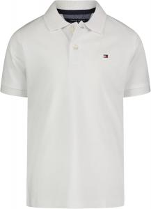 Рубашка-поло Tommy Hilfiger Legacy для мальчиков с короткими рукавами и принтом плюща, застежка на пуговицы, Classic Bright White