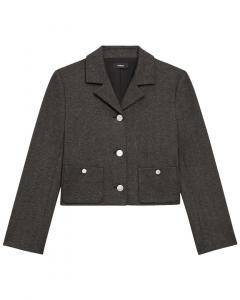 Укороченная куртка свободного кроя Theory Knit, серый