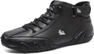 Мужские и женские повседневные кожаные модные кроссовки Hhhchpm, легкая посадка, противоскользящие, дышащие, высокие ботинки, удобная обувь для походов, черный