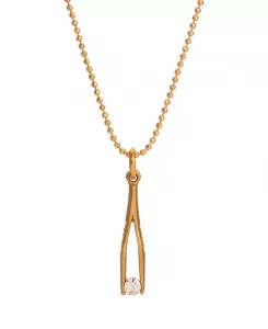 Ожерелье с подвеской в виде маленького пинцета из кристалла 2028, yellow