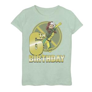 Футболка с изображением значка на 6-й день рождения для девочек 7–16 лет Marvel X-Men Rogue Marvel