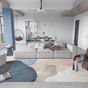 Budis Ковер 120х200 см для гостиной и спальни в скандинавском стиле, полное покрытие, с ковриком для входа