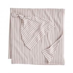 Комплект из 2 полосатых пеленальных шапочек и одеял Baby Carter's, серый