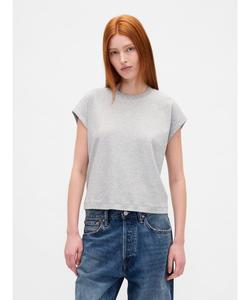 (W) Укороченная футболка свободного кроя из хлопка Supima(R)