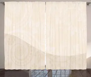 Шторы ABAKUHAUS в стиле шебби-шик в деревенском стиле, с цветочным узором, универсальные, с петлями и крючками, для гостиной, 280 x 175 см, цвет: кремовый, бежевый