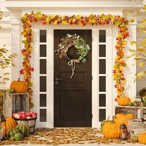 Венок декоративный Safavieh с ягодами и эвкалиптом, 61 см, зеленый / коричневый