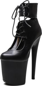 Женские экзотические ботильоны для пол-дэнс WUXIN H&P, на высокой платформе, с высоким каблуком 8 дюймов, на шнуровке, Black