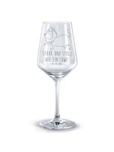 Бокал для вина с изображением знака зодиака Лев и надписью на прозрачном фоне Mr. & Mrs. Panda