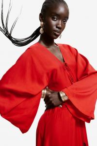 Платье-Кафтан со шнуровкой H&M, красный