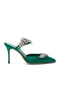 Туфли жеские Satin Lurum 90 Heels Manolo Blahnik, зеленый