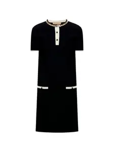 Платье миди с воротником на пуговицах Valentino Garavani, черный