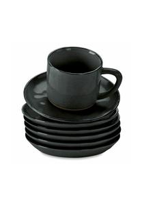 Набор из 6 чашек и блюдец Biarré, черный Loberon, черный
