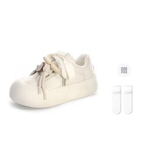 Низкие женские скейтерские кеды Deesha, Ecru[High-Quality Upgraded-Giveaway Edition]