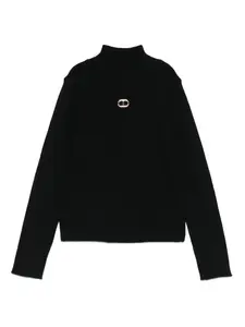 Джемпер с нашивкой-логотипом TWINSET Kids, черный