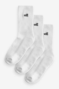 Носки до щиколотки с мягкой подошвой, 3 упаковки Self., белый