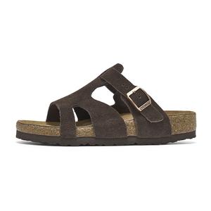 East Garden Works Женские сандалии на пробковой подошве бесшумные нескользящие устойчивые к истиранию на липучке тёмно-коричневые, цвет Dark Brown