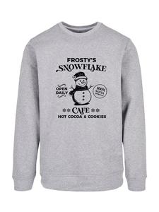 Толстовка F4NT4STIC Sweatshirt Frostys Snowflake Cafe Retro Weihnachten Sign, пятнистый серый