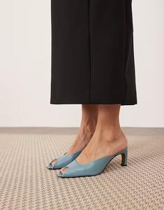 ARRANGE Agnes мюли из высококачественной кожи на каблуке синего цвета