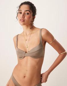 Верх бикини на косточках Free Society оливкового цвета