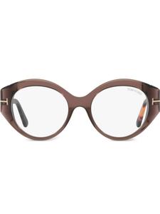 TOM FORD Eyewear очки в круглой оправе, коричневый