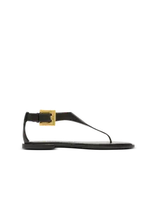 Босоножки Anthem на плоской подошве с перемычкой между пальцами из овечьей кожи Balmain, черный